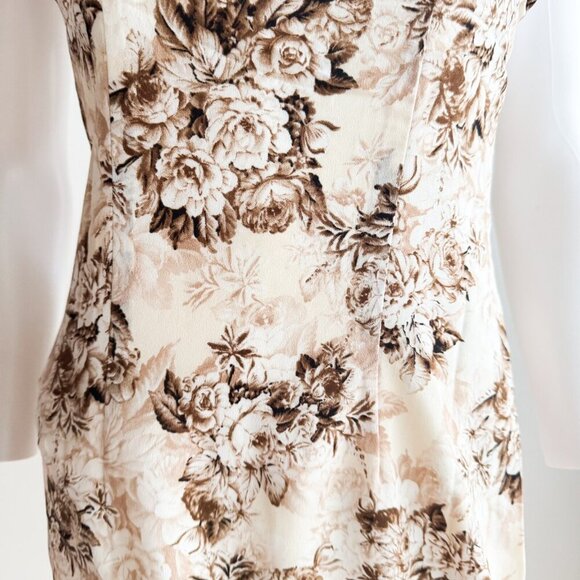 Lioness Brown Floral High Slit Maxi Dress S - Picture 8 of 8